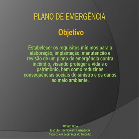 Plano de emergência.