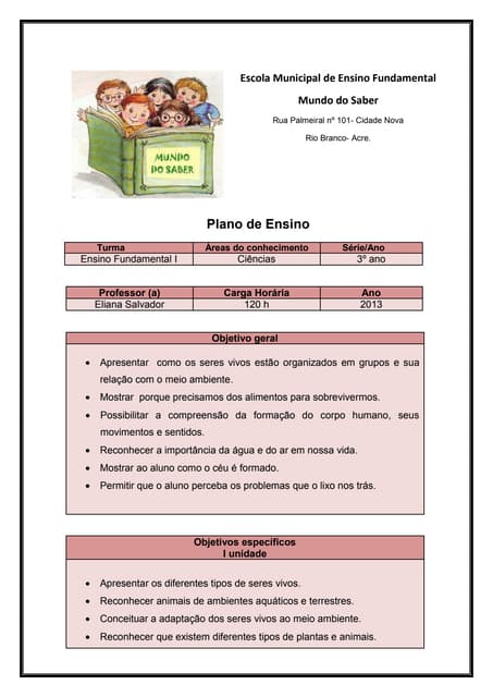 Plano de ensino   ciências