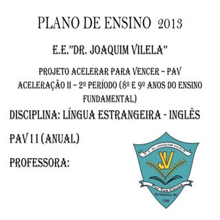 Plano de ensino ingles pav 2 2013