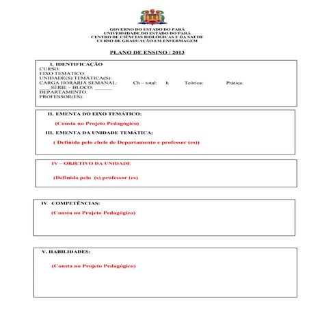 Plano de ensino integrado modelo - cópia | DOC