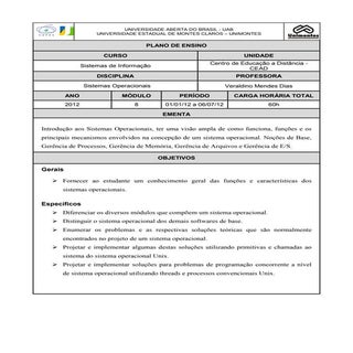 Plano de ensino para ead