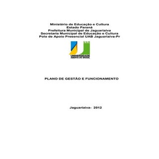 Plano de Gestão e Funcionamento do ...