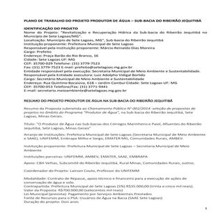 Plano de Trabalho - Projeto Produto...