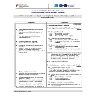 Plano Filosofia 10.º -  2017-2018