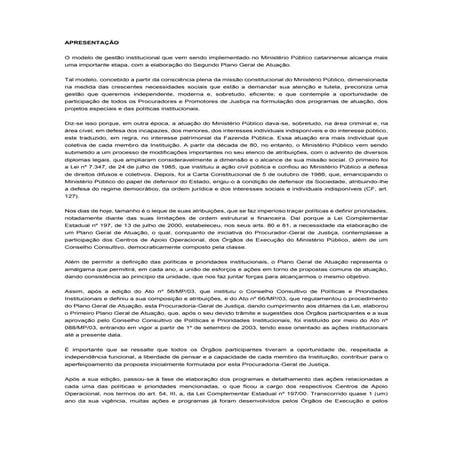 Plano Geral de Atuação - 2004-2005