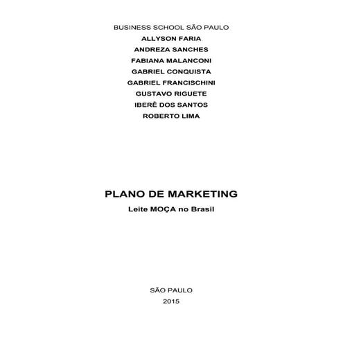 Marketing Plan - Leite MOÇA