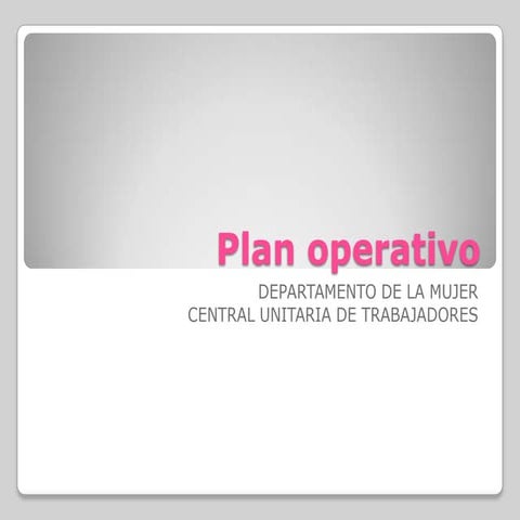 Plan operativo del departamento mujer  acciones 2012