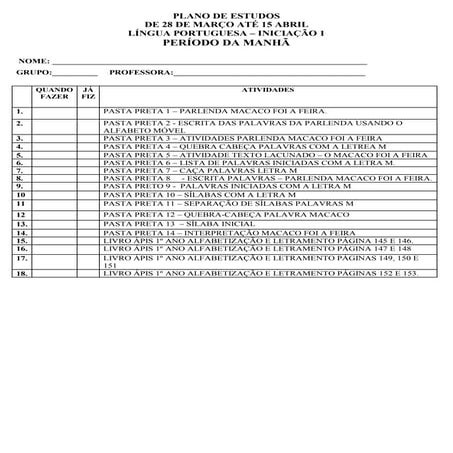 Planos de aula- Projeto Escola democrática