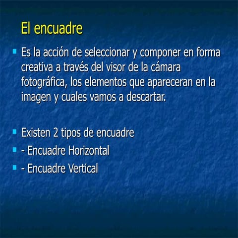 Planos y Tomas de la Fotografía