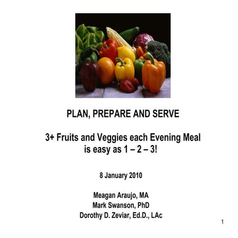 Plan, Prepare And Serve