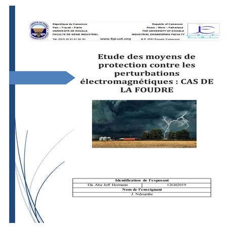 Etude des moyens de protections contre les perturbations electromagnétiques