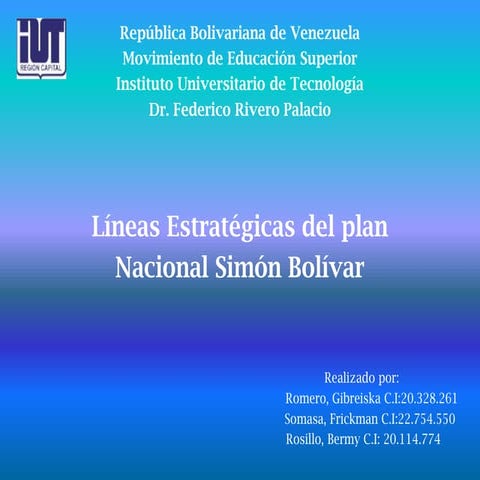 Plan simon bolivar