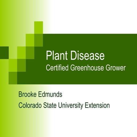 Introduction to Greenhouse Diseases Seminar for ProGreen2009