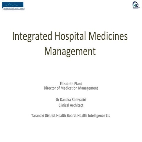 Integrated Hospital Medicines Management | PPT