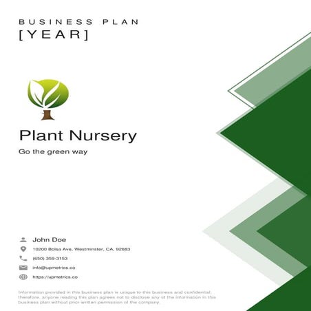Plant Nursery Business Plan Example