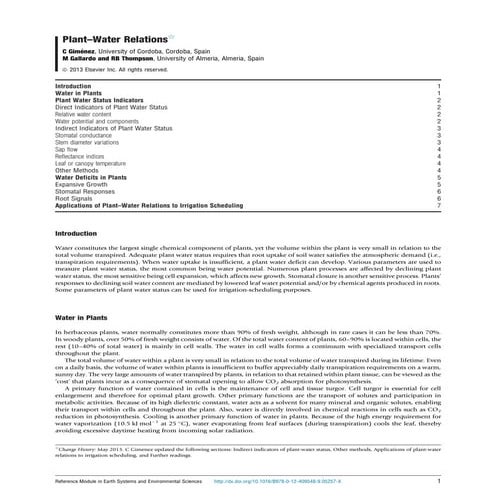 Plant   water relations