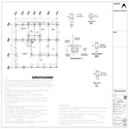 Plano De Cimentacion De La Casa