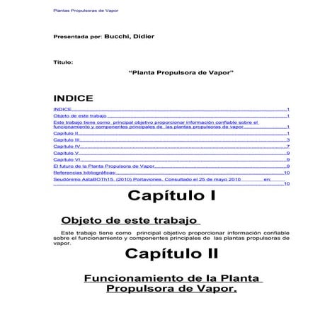 Planta propulsora de vapor