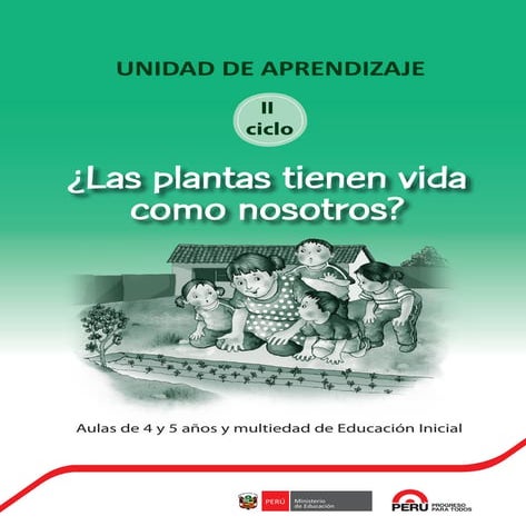 UNIDAD DE APRENDIZAJE Aula de 4-5 años de Educación Inicial ¿Las plantas tien...