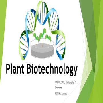 Plant biotechnology and its impacts