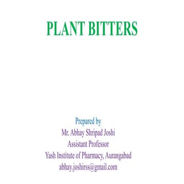 Plant bitters