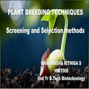 Plant breeding techniques