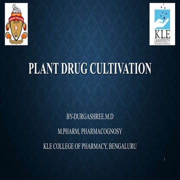 Plant drug cultivation- Durgashree Diwakar