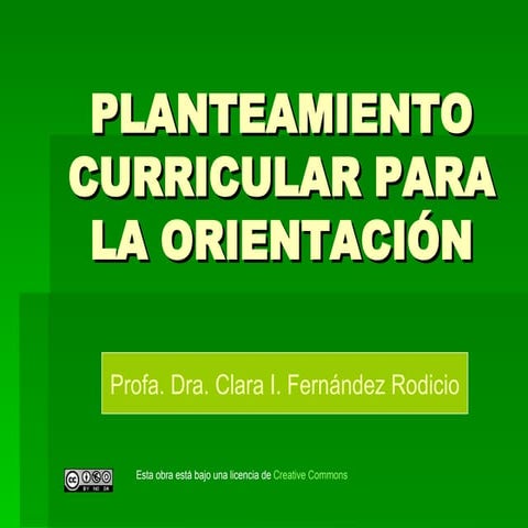 Planteamiento Curricular Para La OrientacióN
