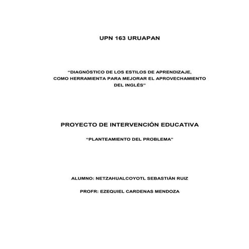 Planteamiento del problema