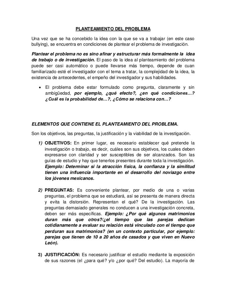 Planteamiento del problema