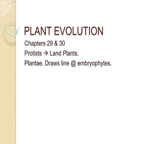 Evolution of Plants