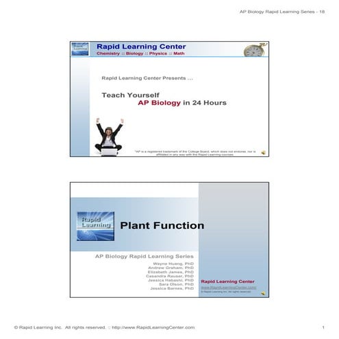 Plant function slides