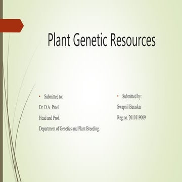 Plant genetic resources