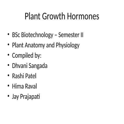 Comprehensive Overview of Plant Growth Hormones and Their Functions in ...