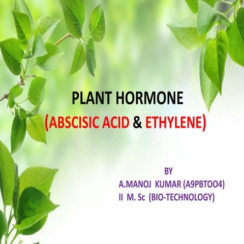 Plant hormones-Abscisic acid & Ethylene