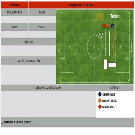 PLANTILLA TACTICA DE FUTBOL PARA PLANIFICAR ENTRENAMIENTOS | PPTX