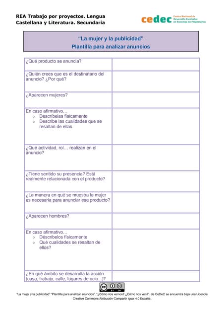 "La mujer y la publicidad" (Plantil...