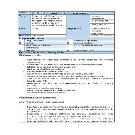 Settings from movies, series and shows 