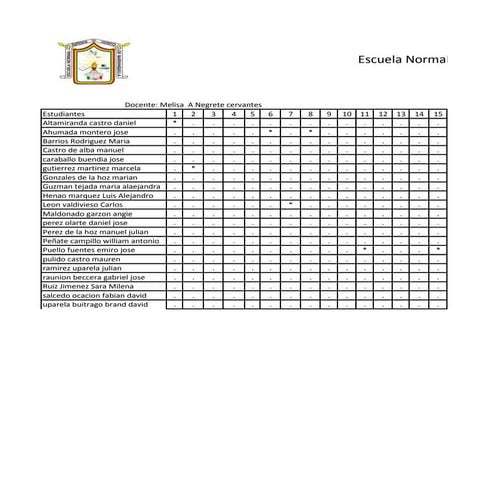 Plantilla de asistencia