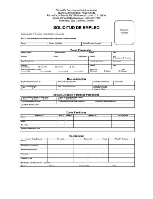 como llenar una solicitud de empleo otras funciones que domina como llenar una solicitud de empleo otras funciones que domina