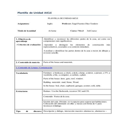 Plantilla de unidad aicle | DOCX