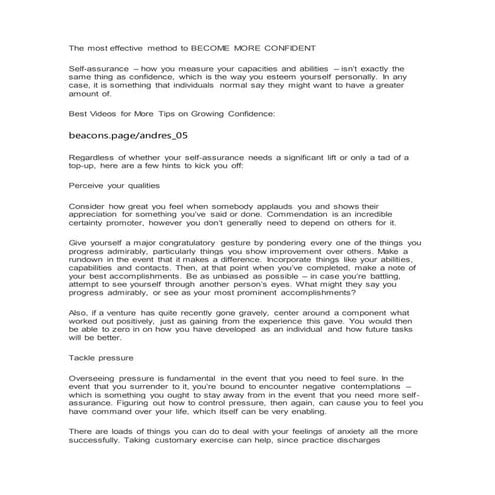 How to become more confident now 