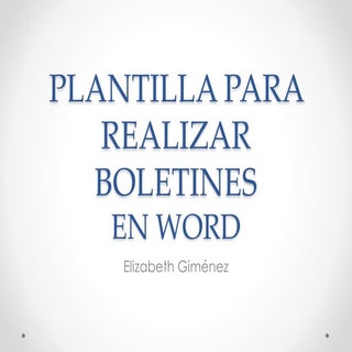 Plantilla para boletines