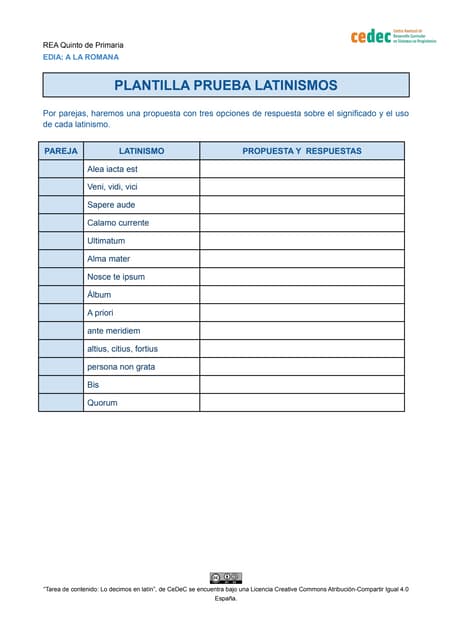 Prueba de latinismos