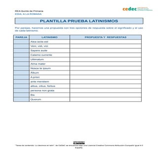 Prueba de latinismos