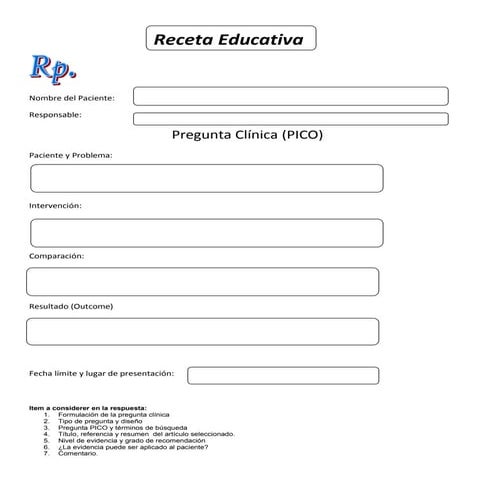 Plantilla receta docente