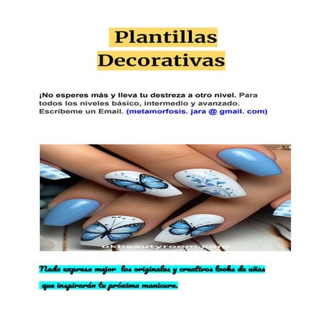 Plantillas para Decorar Diseñar Tus Uñas | PDF