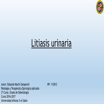 LITIASIS URINARIA