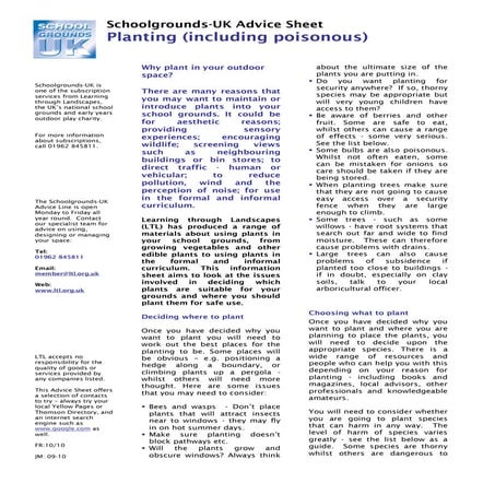 Planting: Choosing Plants for the School Grounds