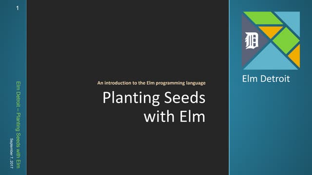 Elm Detroit 9/7/17 - Planting Seeds with Elm